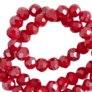 Top Facet kralen 3x2mm disc Crimson red-pearl shine coating